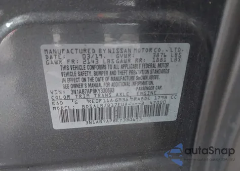 2019 Nissan Sentra S z USA, uszkodzony, nr VIN 3N1AB7AP8KY330693